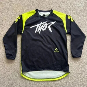 Thor Sector Racing Jersey Shirt Motocross Dirt Bike Youth Boys Size Large Black